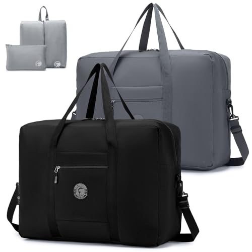 SPAHER Reisetasche 55x40x20 Handgepäck Tasche Ryanair Handgepäck 55x40x20 Tasche Flugzeug Groß Leichter Flugzeug Organizer Duffle Bag 45L Packbare Holdall Handtasche für Herren und Damen von SPAHER
