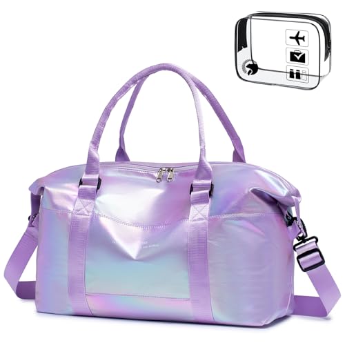SPAHER Sporttasche Groß Damen Herren, Reisetasche Faltbare, Wasserdicht Weekender Gym Travel Duffle Bag Handgepäck Tasche Trainingstasche Schwimmtasche Fitnesstasche für Reisen, Sport Lila SPAHER Sporttasche Groß Damen Herren, Reisetasche Faltbare, Wasserdicht Weekender Gym Travel Duffle Bag Handgepäck Tasche Trainingstasche Schwimmtasche Fitnesstasche für Reisen, Sport Lila von SPAHER