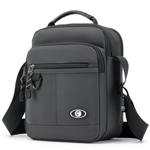 SPAHER Umhängetasche Herren Leicht Geschäft Herrentasche Zum Umhängen Wasserdichte Umhänge Handgelenktasche Schultertasche Männer für IPad die Outdoor-Täglichen Gebrauch Grau von SPAHER