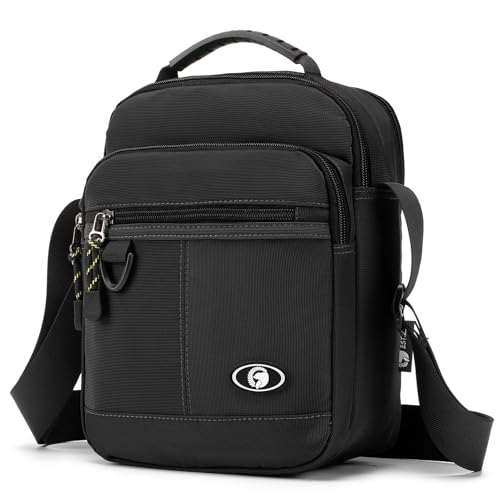 SPAHER Umhängetasche Herren Leicht Geschäft Herrentasche Zum Umhängen Wasserdichte Umhänge Handgelenktasche Schultertasche Männer für IPad die Outdoor-Täglichen Gebrauch Schwarz von SPAHER
