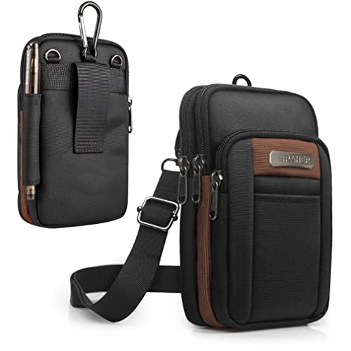 SPAHER Herren Umhängetasche Handytasche Zum Umhängen Gürteltasche Hängetasche Klein Schultertasche Handy Tasche Männer Reisegepäck Smartphone Tasche von SPAHER