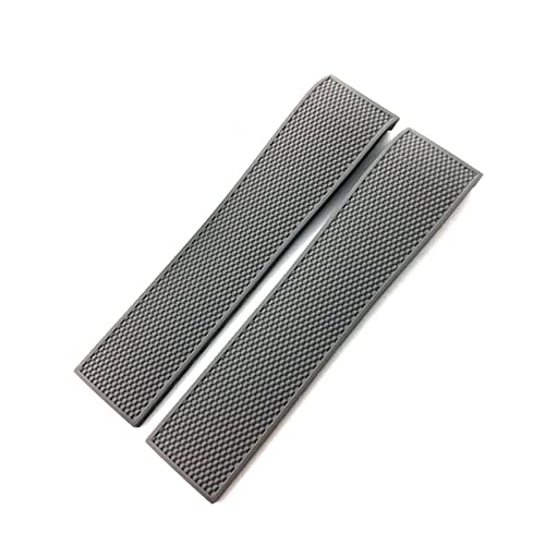 SPAKAMTZTK 19 mm 20 mm 21mm Gummi -Silikon -Uhrengurt wasserdichtes Uhrenband kompatibel for Longines kompatibel for Master -kompatibel for Eroberungs -L3 -Schwarzzubehör Uhrenarmband(Gray,20mm) von SPAKAMTZTK