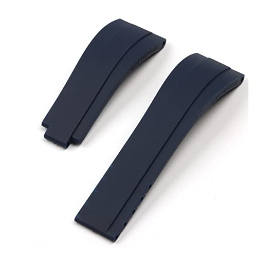 SPAKAMTZTK Armband 20mm natürlicher weicher Silikongurt for Faltverschluss kompatibel for Rolex kompatibel for Daytona -kompatibel for U -Boot mittlere Greenwich-Zeit Uhrenarmband(Blue,MIDDLE GOLD_LOG von SPAKAMTZTK