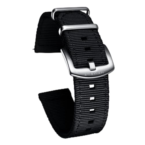 SPAKAMTZTK Black Orange Watch Bands Schnellfreie militärische Nylon -Uhr -Gurte und schwere gebürstete Schnalle 18mm 20 mm 22 mm 24 mm Uhrenarmband(schwarz,22mm) von SPAKAMTZTK