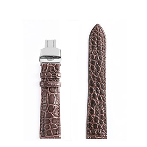 SPAKAMTZTK Doppelseitiger Krokodil-Uhrengurt for Männer/Frauen Krokodil Uhrengurte Leder klassisches Design Watchbänder Pefect Männer Geschenk Uhrenarmband(C sliver butterfly,16mm) von SPAKAMTZTK