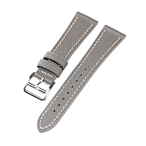SPAKAMTZTK Leder Uhrenband 18 19 20 21 22 2 4mm Schwarzblau graues Lederband H Buckle Watch Band Männer Uhr Accessoires Uhrenarmband(Gr�,19mm) von SPAKAMTZTK