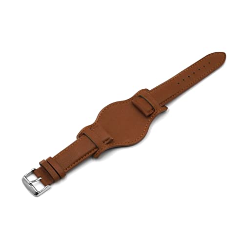 SPAKAMTZTK Leder Uhrenband 18 mm 20 mm 22mm Ersatzweichwache Schwarz brauner Kaffee Männer Handgelenk Armbänder Sport Watchband Uhrenarmband(A,20mm) von SPAKAMTZTK