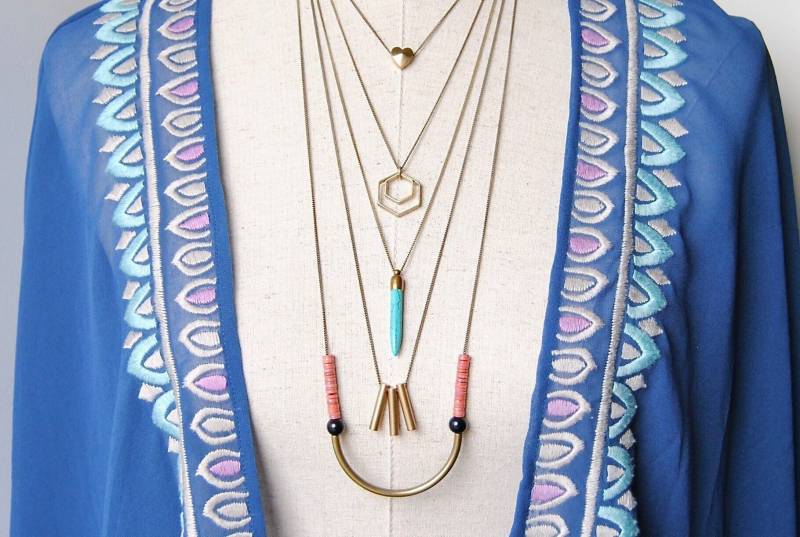 Perlen Boho Halskette | Statement Schmuck Messing Im Bogen-Stil Mit Vintage von SPARKLEFARM