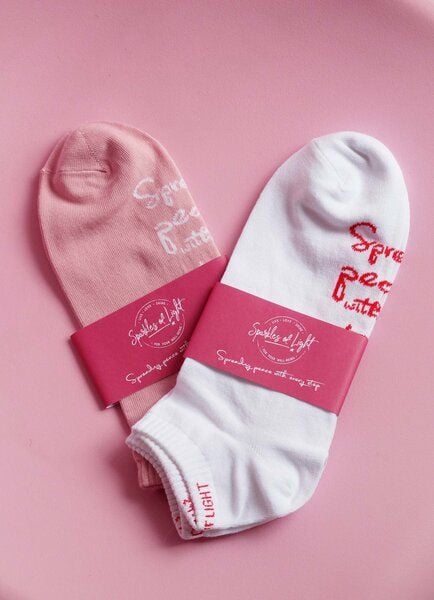 SPARKLES OF LIGHT SPREADING PEACE Unisex Sneakersocken Bundle von SPARKLES OF LIGHT