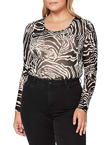 SPARKZ COPENHAGEN Damen Amira Top Langarmshirt, Mehrfarbig (Zebra B/with 026), 32 (Herstellergröße: X-Small) von SPARKZ COPENHAGEN