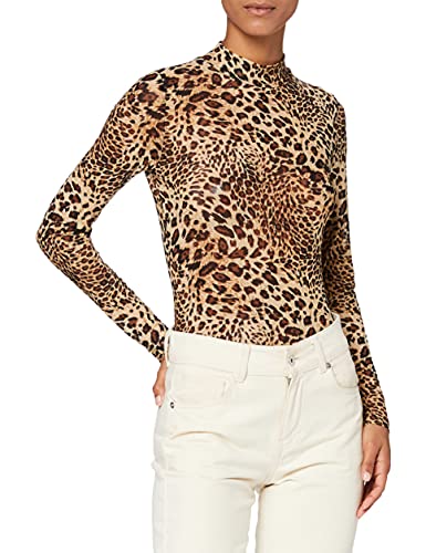 SPARKZ COPENHAGEN Damen Amira Turtleneck Rollkragenpullover, Braun (Leopard 254), 38 (Herstellergröße: Large) von SPARKZ COPENHAGEN