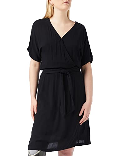 SPARKZ COPENHAGEN Damen Harriet Wrap Dress Kleid, Schwarz (Black 099), 36 (Herstellergröße: Medium) von SPARKZ COPENHAGEN