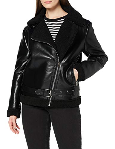 SPARKZ COPENHAGEN Damen Kerria Jacket Faux Shering Jacke, Schwarz, S von SPARKZ COPENHAGEN