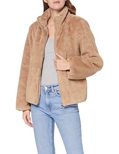 SPARKZ COPENHAGEN Damen Kinga Fake Fur Bomber Kunstpelzmantel, Camel, L von SPARKZ COPENHAGEN