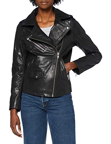 SPARKZ COPENHAGEN Damen Rider Jacket Lederjacke, Schwarz, 38 von SPARKZ COPENHAGEN