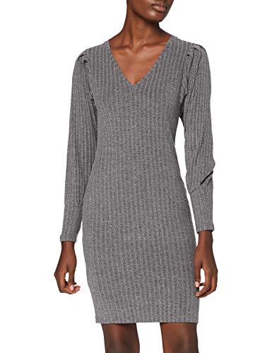 SPARKZ COPENHAGEN Damen Selma V Neck Dress Kleid, Grau (Charcoal Melange), L von SPARKZ COPENHAGEN