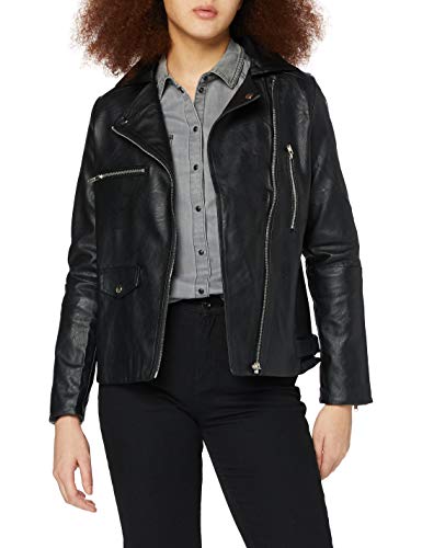 SPARKZ COPENHAGEN Damen Zitrone Kunstlederjacke, Schwarz, L von SPARKZ COPENHAGEN