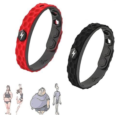 SPAYEIM 2PCS Red Light Far Infrared Negative Ions Wristband, Redup Far Infrared Negative Ions Wristband, Negative Ion Anti-Static Sports Bracelet for Men Women (B) von SPAYEIM