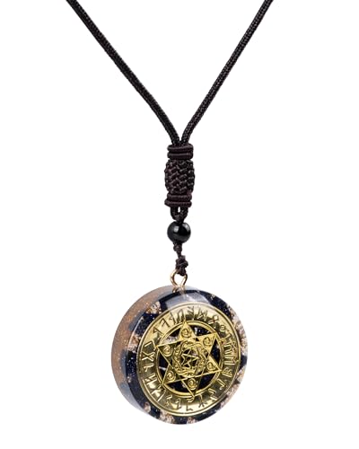 SPDYCESS Rund Natürliche Kristalle Kette Heilung Orgonite Chakra Anhänger Halskette mit Hexagonaler Stern Reiki Schmuck für Männer Frauen Edelsteine von SPDYCESS