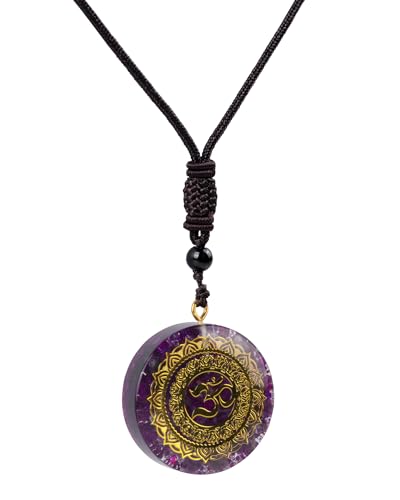 SPDYCESS Rund Natürliche Kristalle Kette Heilung Orgonite Chakra Anhänger Halskette mit Hexagonaler Stern Reiki Schmuck für Männer Frauen Edelsteine von SPDYCESS