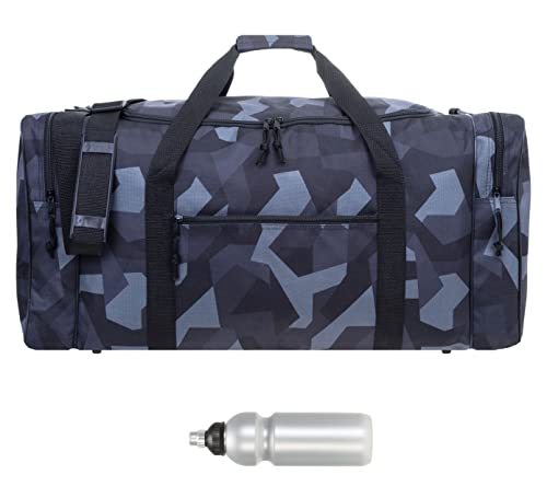 Sporttasche Herren Damen sehr groß XXL Spear Gym 68 cm 65 Liter Bag Fußballtasche Saunatasche Sport Fitness Sauna Gymbag 658 Large + Trinkflasche (Camouflage Grau) von SPEAR