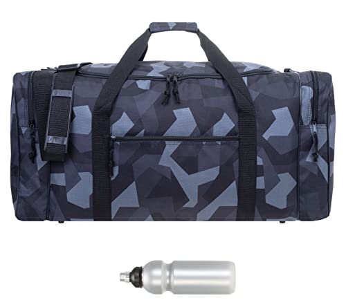Sporttasche Herren Damen sehr groß XXL Spear Gym 68 cm 65 Liter Bag Fußballtasche Saunatasche Sport Fitness Sauna Gymbag 658 Large + Trinkflasche (Camouflage Grau) von Spear