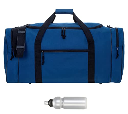 Sporttasche Herren Damen sehr groß XXL Spear Gym 68 cm 65 Liter Bag Fußballtasche Saunatasche Sport Fitness Sauna Gymbag 658 Large + Trinkflasche (Dunkelblau) von Spear