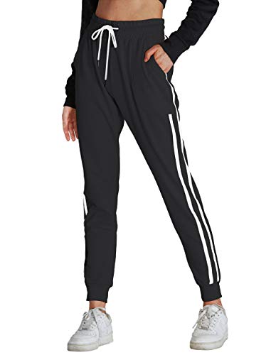 SPECIALMAGIC Damen Hosen Elastisch Bund Sweathose Sporthorse Jogginghose Sweatpants mit Tunnelzug Trainingshose Schwarz S von SPECIALMAGIC