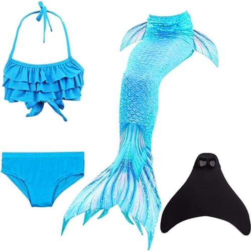 SPEEDEVE Mädchen Meerjungfrauenschwanz Zum Schwimmen mit Bikini Set und Monoflosse von SPEEDEVE