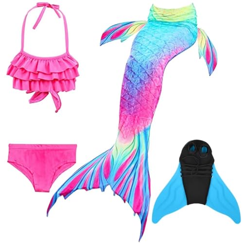 SPEEDEVE Mädchen Meerjungfrauenschwanz Zum Schwimmen mit Bikini Set und Monoflosse von SPEEDEVE