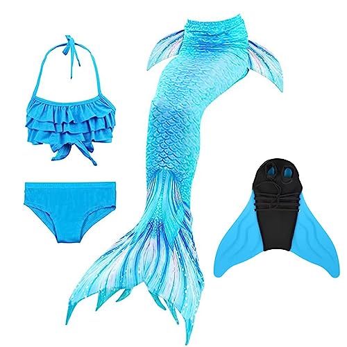 SPEEDEVE Meerjungfrauenschwanz Badeanzug mädchen Mermaid Tail mit Monoflosse,Lan-j15,110 von SPEEDEVE