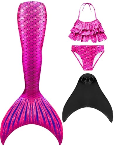 SPEEDEVE Meerjungfrauenschwanz zum Schwimmen Mädchen Meerjungfrau Flosse mit Bikini Set von SPEEDEVE