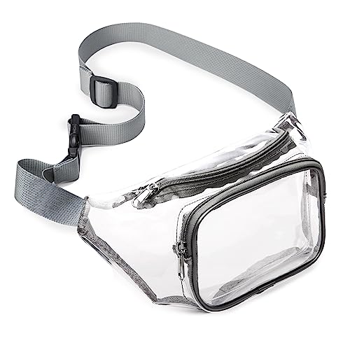 SPEEDEVE Transparente Gürteltasche Damen Herren Bauchtasche Hüfttasche,Grau von SPEEDEVE