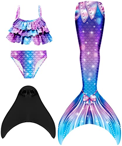 SPEEDEVE meerjungfrauenflosse mädchen Badeanzug Mermaid Tail mit Monoflosse,Fen-r1,120 von SPEEDEVE