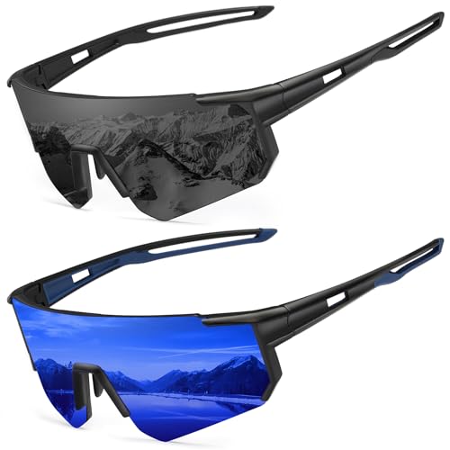 SPEEDHYUN Polarisierte Fahrradsonnenbrille UV400 Schutz Radsport-Brillen Herren Damen Mountainbiken Bergsteigen Sportbrille 2er Set SPEEDHYUN Polarisierte Fahrradsonnenbrille UV400 Schutz Radsport-Brillen Herren Damen Mountainbiken Bergsteigen Sportbrille 2er Set von SPEEDHYUN