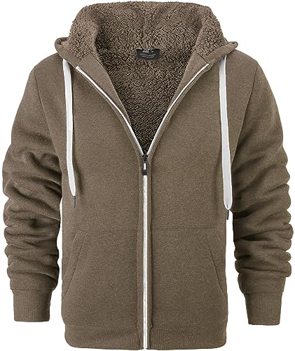 SPEEDRUN Sweatjacke Herren mit Kapuze Gefütterte Fleecejack Männer Kapuzenpullover für Herren Fell Hoodie dick mit Reißverschluss Taschen Warm Casual Outdoor Winter von SPEEDRUN