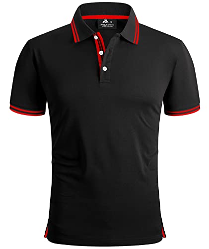 SPEEDRUN Polo Shirt Tshirt Herren Kurzarm Polohemd für Herren mit Brusttasche Slim Fit Sommer Schnelltrocknend Atmungsaktives Golf Tennis Arbeit Polo Hemd T-Shirt Casual von SPEEDRUN