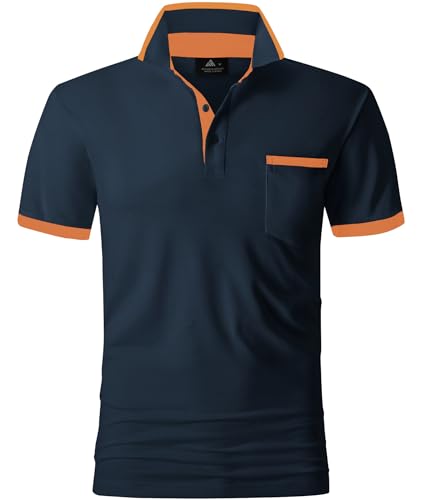 SPEEDRUN Poloshirt Herren Sommer Polohemd Schnelltrocknend Atmungsaktives Poloshirts mit Brusttasche Outdoor Golf Tennis Casual Kurzarm Hemd T-Shirt von SPEEDRUN