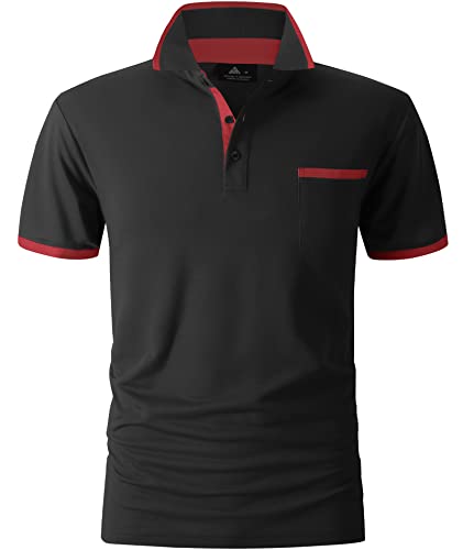 SPEEDRUN Poloshirt Herren Sommer Polohemd Schnelltrocknend Atmungsaktives Poloshirts mit Brusttasche Outdoor Golf Tennis Casual Kurzarm Hemd T-Shirt von SPEEDRUN