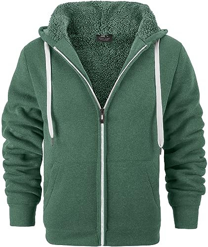 SPEEDRUN Sweatjacke Herren mit Kapuze Gefütterte Fleecejack Männer Kapuzenpullover für Herren Fell Hoodie dick mit Reißverschluss Taschen Warm Casual Outdoor Winter von SPEEDRUN