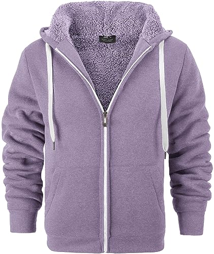 SPEEDRUN Sweatjacke Herren mit Kapuze Gefütterte Fleecejack Männer Kapuzenpullover für Herren Fell Hoodie dick mit Reißverschluss Taschen Warm Casual Outdoor Winter von SPEEDRUN