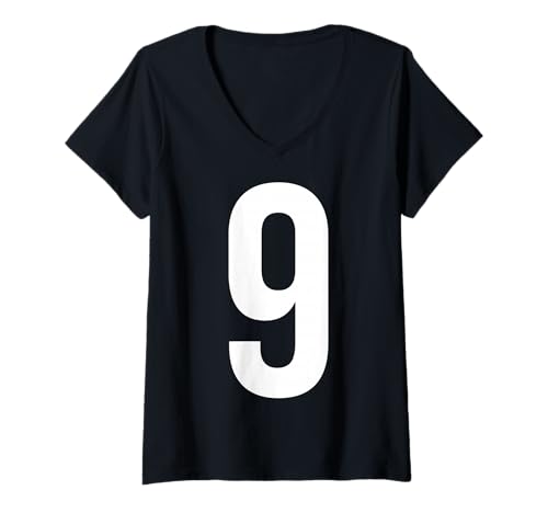 Damen Ziffern-Alphabet mit 9 Ziffern T-Shirt mit V-Ausschnitt Damen Ziffern-Alphabet mit 9 Ziffern T-Shirt mit V-Ausschnitt von SPELL OUT YOUR MESSAGE ALPHABET LETTER AND NUMBERS