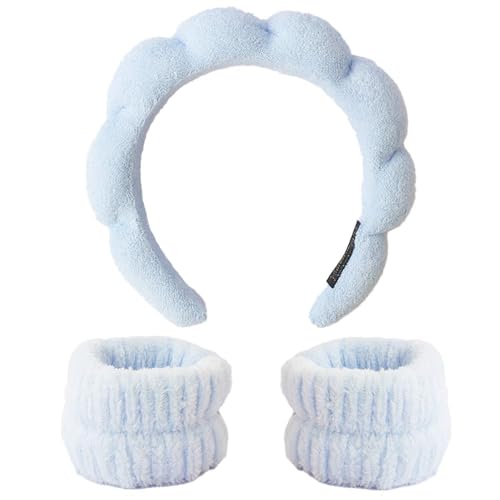 SPEN CANDELS 3-teiliges Spa-Stirnband und Armband-Set, Schwamm-Stirnband zum Waschen des Gesichts, weiches, geschwollenes Stirnband, gepolstertes Haarband, Gesichtspflege, Make-up, Stirnbänder für SPEN CANDELS 3-teiliges Spa-Stirnband und Armband-Set, Schwamm-Stirnband zum Waschen des Gesichts, weiches, geschwollenes Stirnband, gepolstertes Haarband, Gesichtspflege, Make-up, Stirnbänder für von SPEN CANDELS