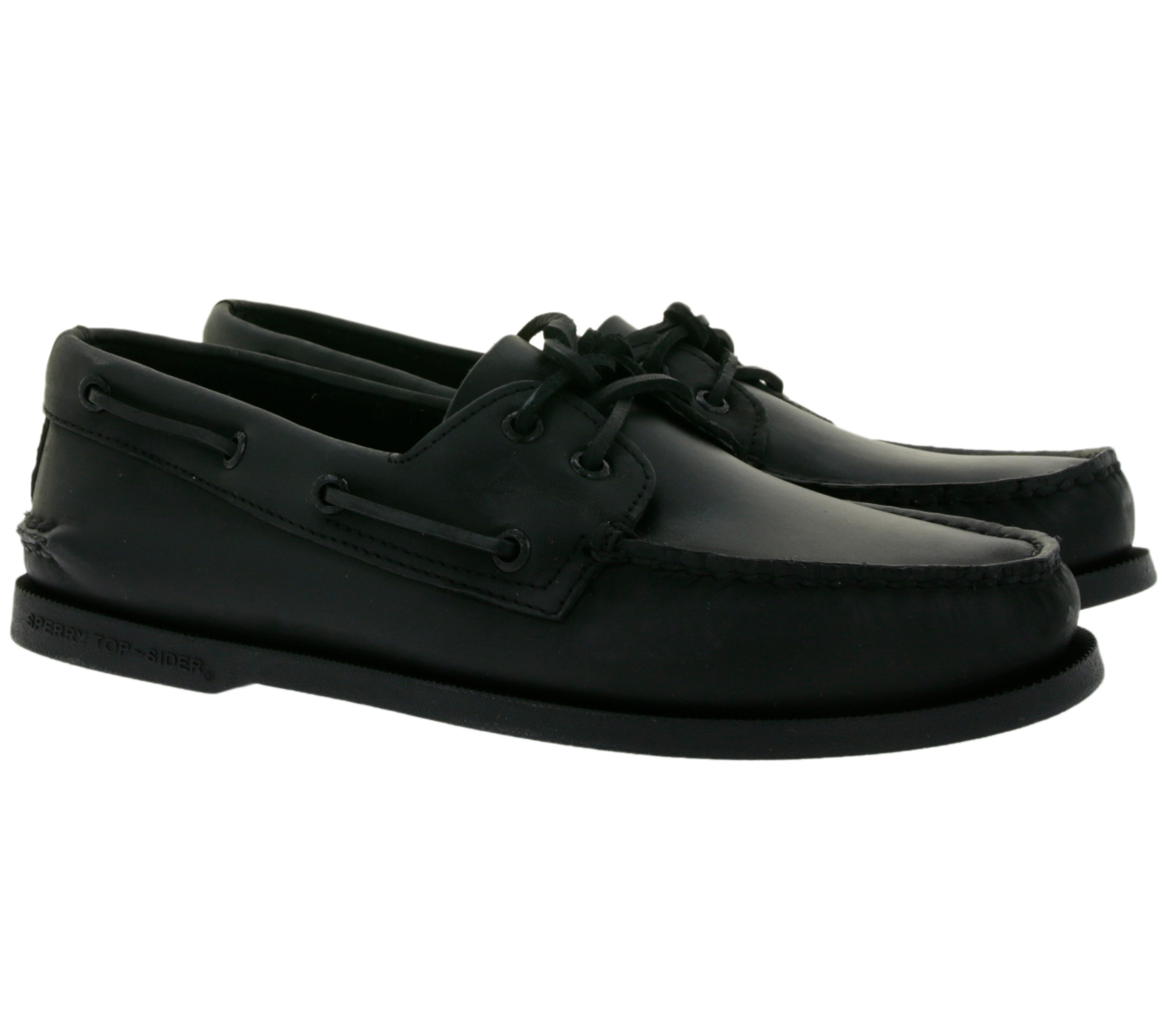 SPERRY Authentic Original 2-Eye Leather Bootsschuhe für Herren mit 360-Lacing-System 0836981 Schwarz von SPERRY