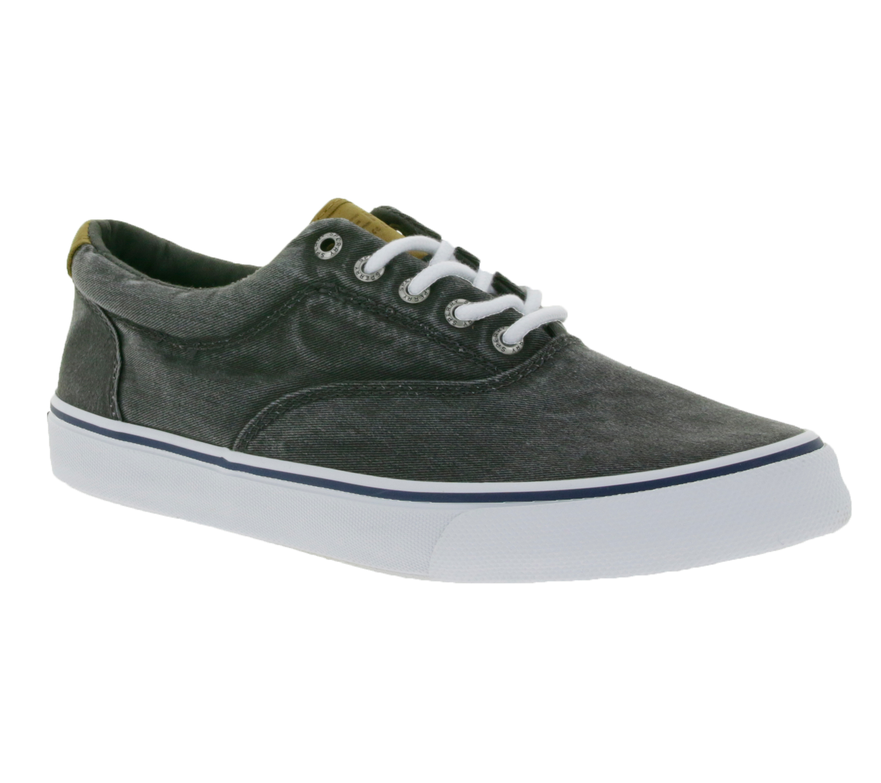 SPERRY Bahama Striper II Cvo Herren Canvas-Sneaker mit Wave-Siping-Technologie STS22513 Washed Schwarz von SPERRY