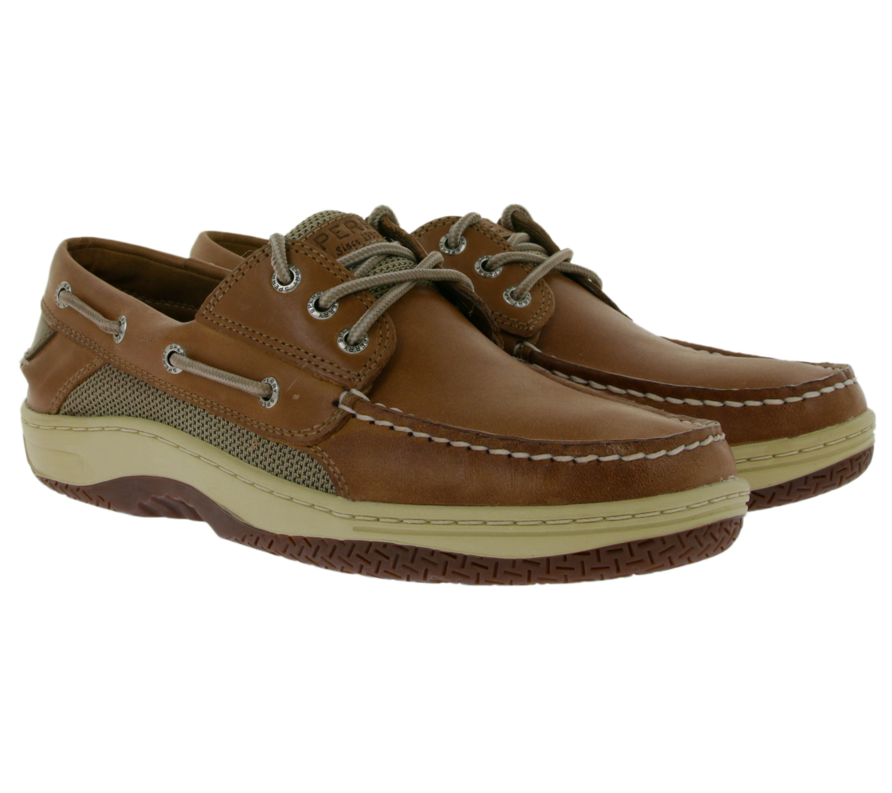 SPERRY Billfish 3-Eye Herren Halb-Schuhe mit 360-Lacing-System Echtleder-Schuhe 0799320 Braun von SPERRY