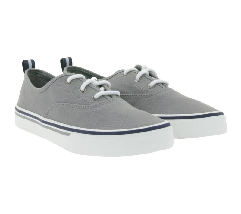 SPERRY Crest CVO Canvas Damen Freizeit-Sneaker mit Memory-Foam Sohle Alltags-Schuhe Schnür-Schuhe STS84830 Grau/Weiß von SPERRY