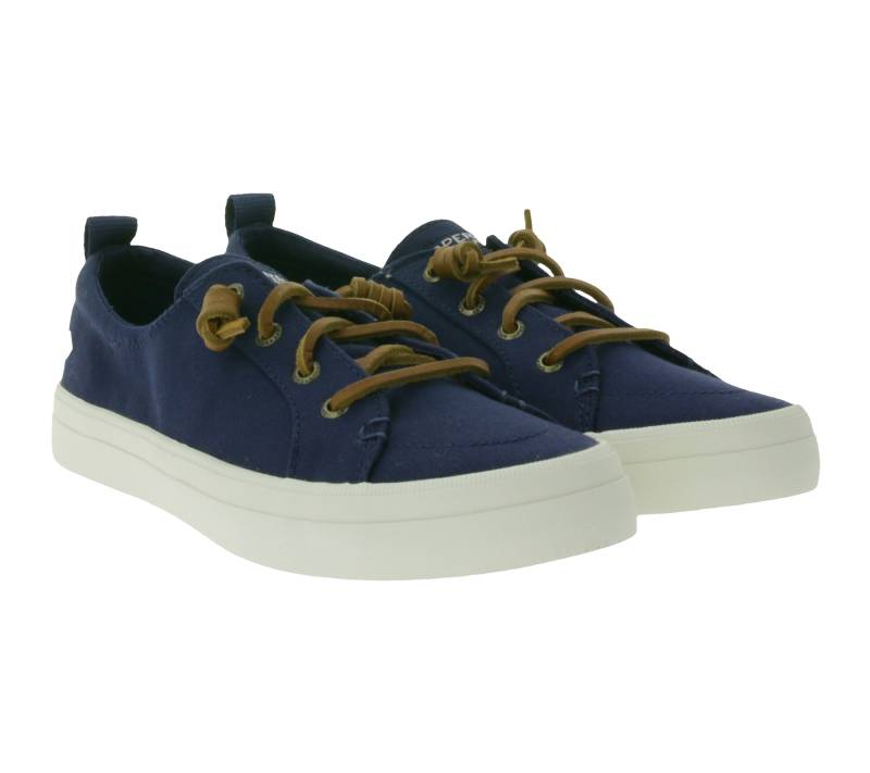 SPERRY Crest Vibe Canvas Damen Freizeit-Sneaker Alltags-Schuhe Schlupf-Schuhe STS81904 Dunkelblau/Braun von SPERRY
