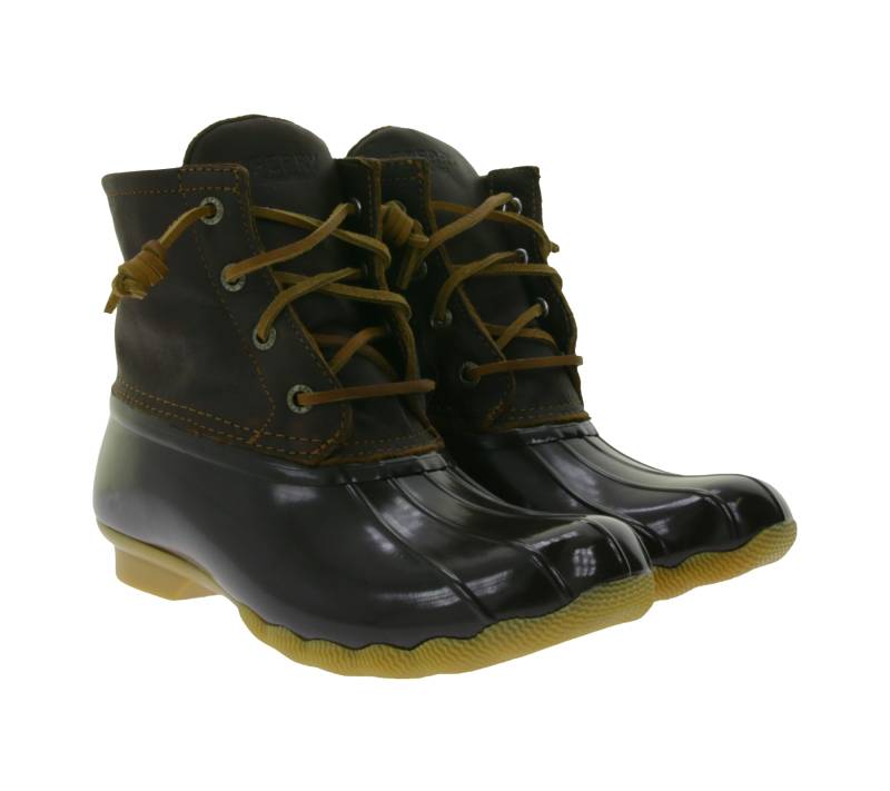 SPERRY Saltwater Damen Boots wasserdichte Stiefelette mit Echtleder und Wave-Siping-Technologie STS91176 Braun von SPERRY