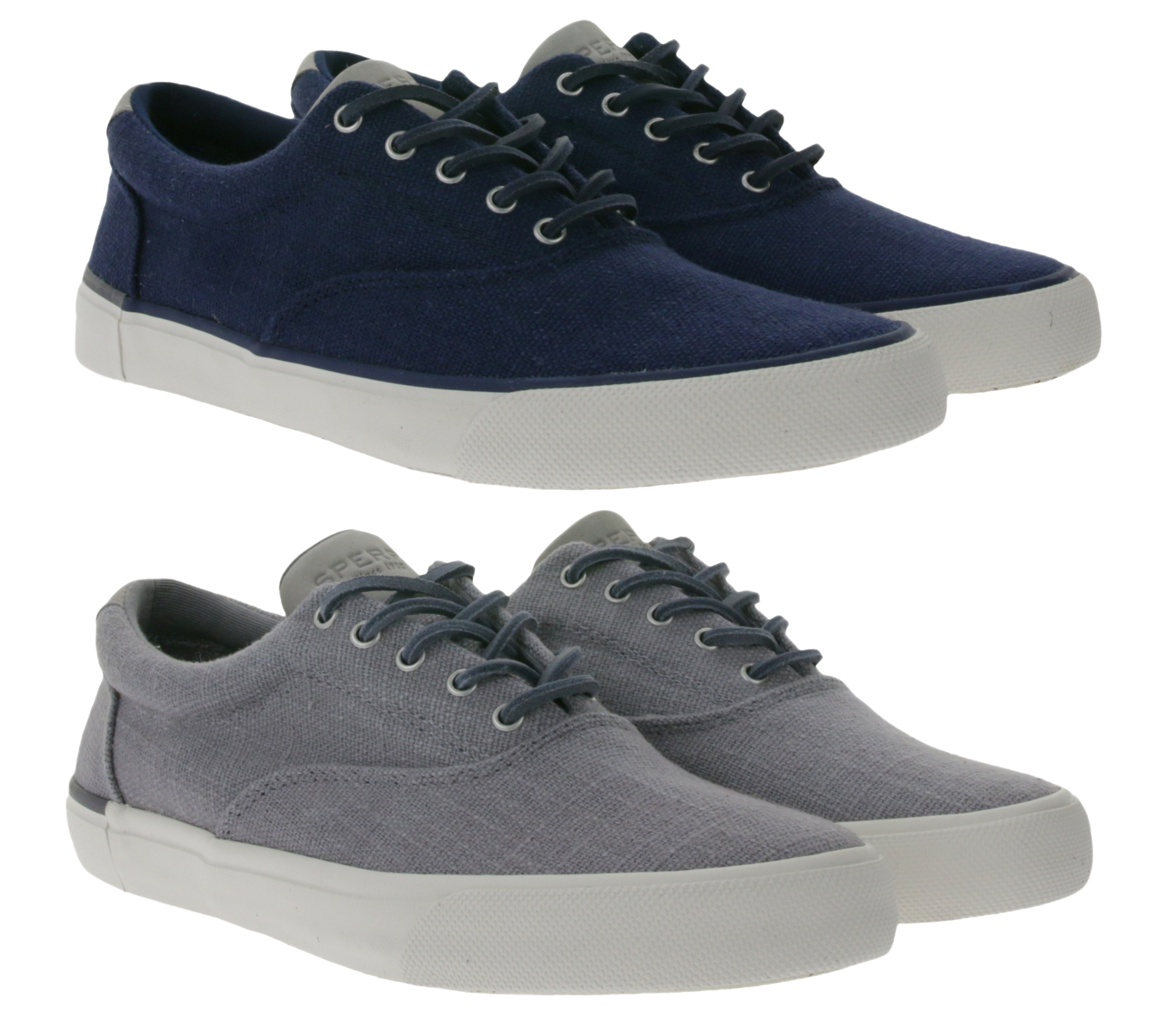 SPERRY Striper II CVO Baja Seacycled nachhaltiger Herren Canvas-Sneaker mit Wave-Siping-Technologie Navy oder Grau von SPERRY